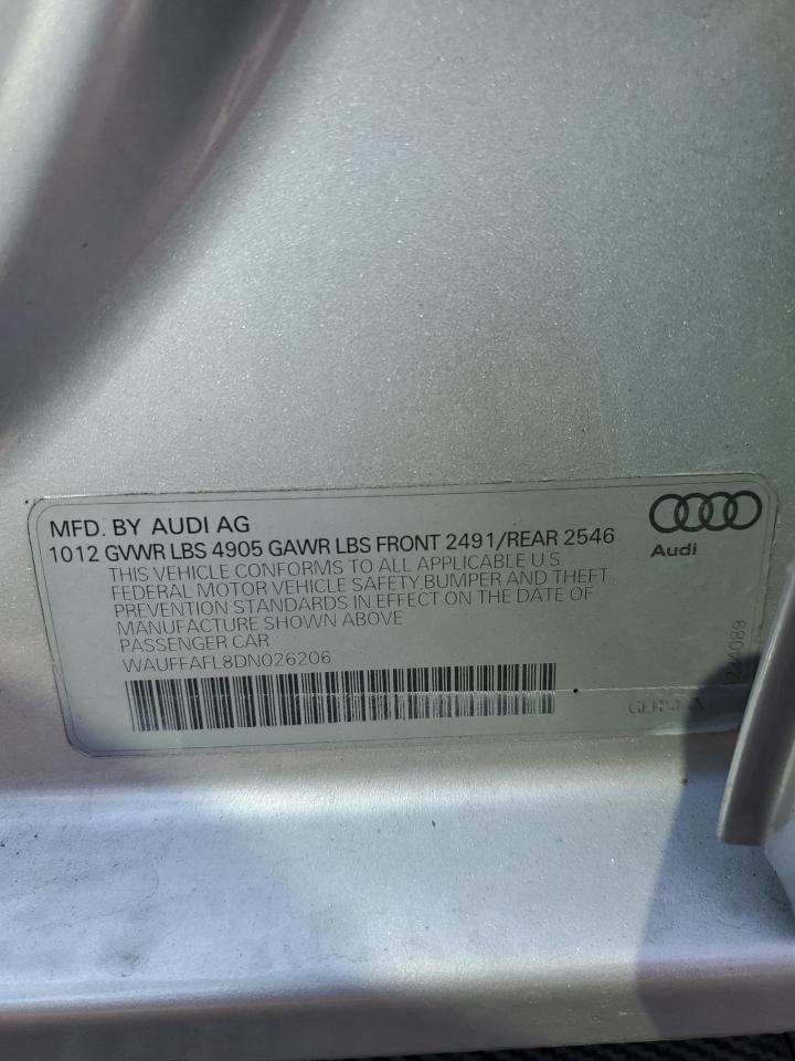 2013 Audi A4 Premium Plus VIN: WAUFFAFL8DN026206 Lot: 67981484