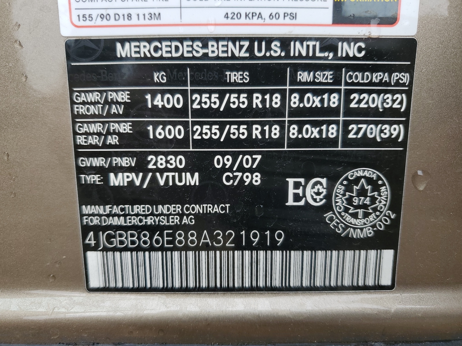 4JGBB86E88A321919 2008 Mercedes-Benz Ml 350