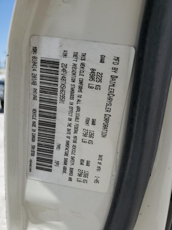 2005 Dodge Magnum Se VIN: 2D4FV48TX5H629501 Lot: 65846204