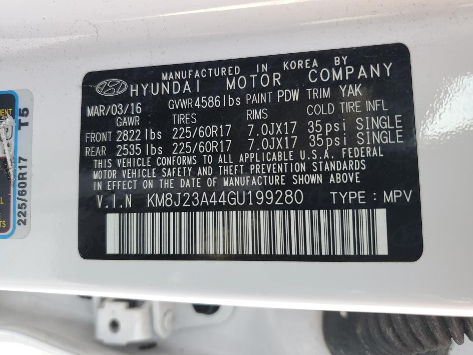 KM8J23A44GU199280 2016 Hyundai Tucson Se