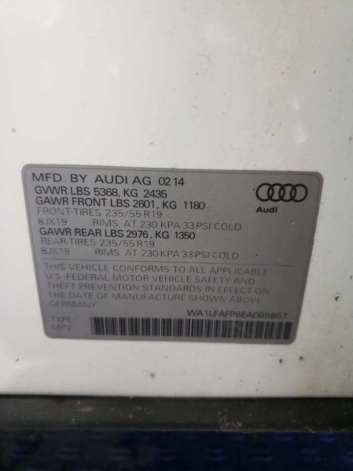 2014 Audi Q5 Premium Plus VIN: WA1LFAFP6EA089851 Lot: 66325484