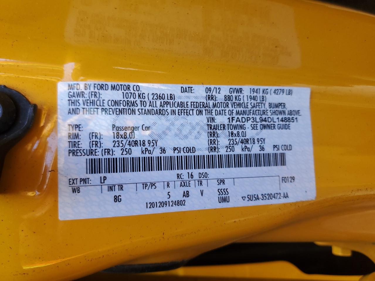 1FADP3L94DL148851 2013 Ford Focus St