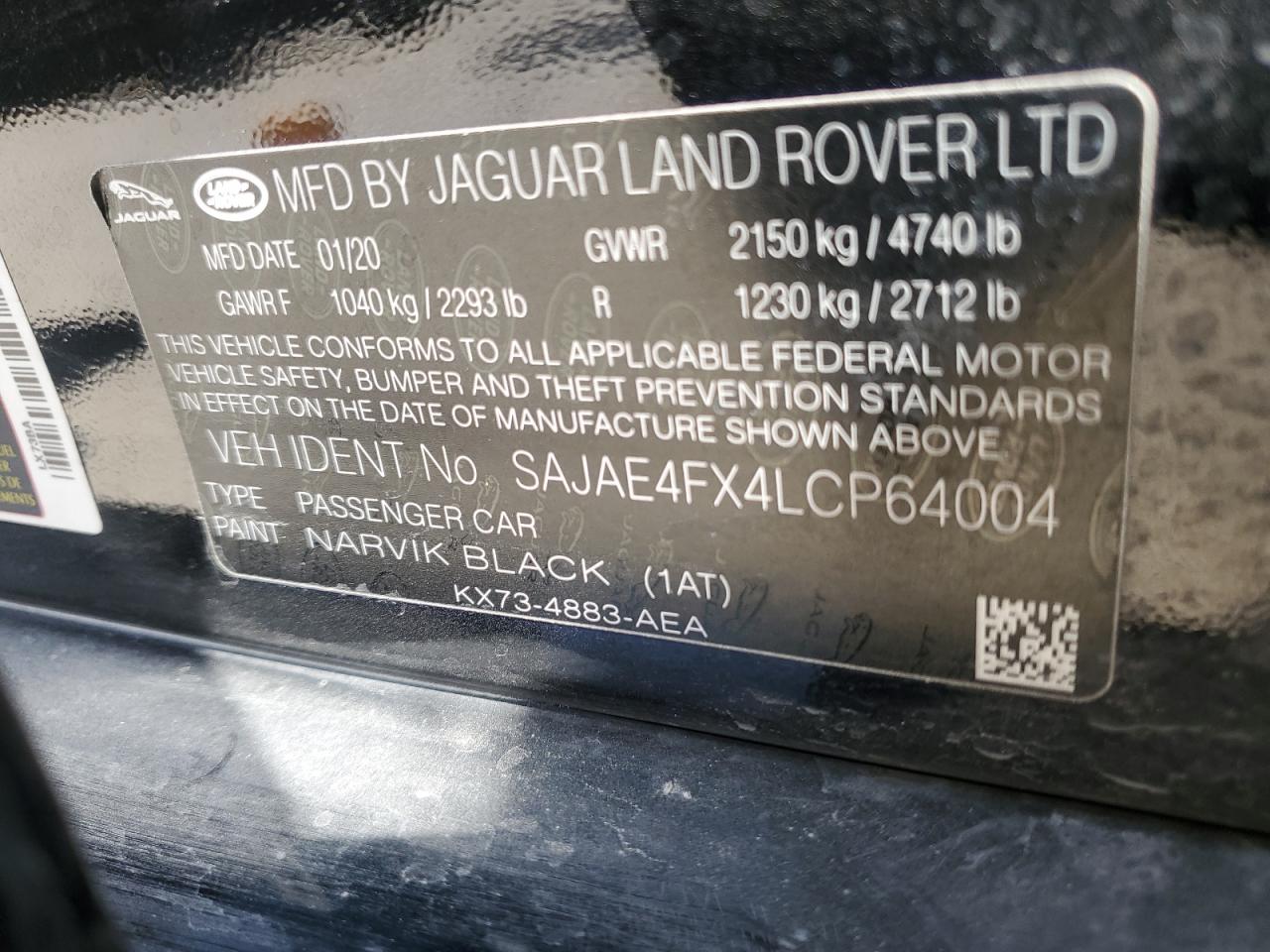 2020 Jaguar Xe S VIN: SAJAE4FX4LCP64004 Lot: 66363414