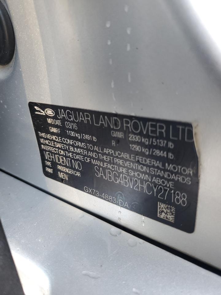 2017 Jaguar Xf S VIN: SAJBG4BV2HCY27188 Lot: 66663484