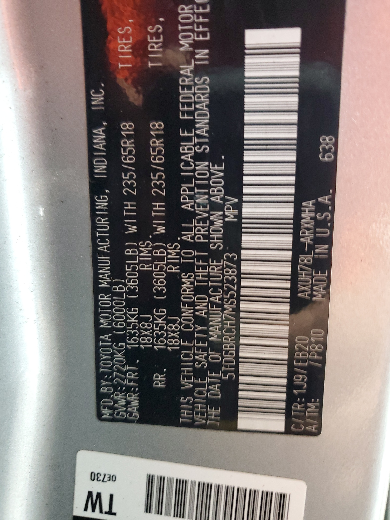 5TDGBRCH7MS523873 2021 Toyota Highlander Hybrid Xle