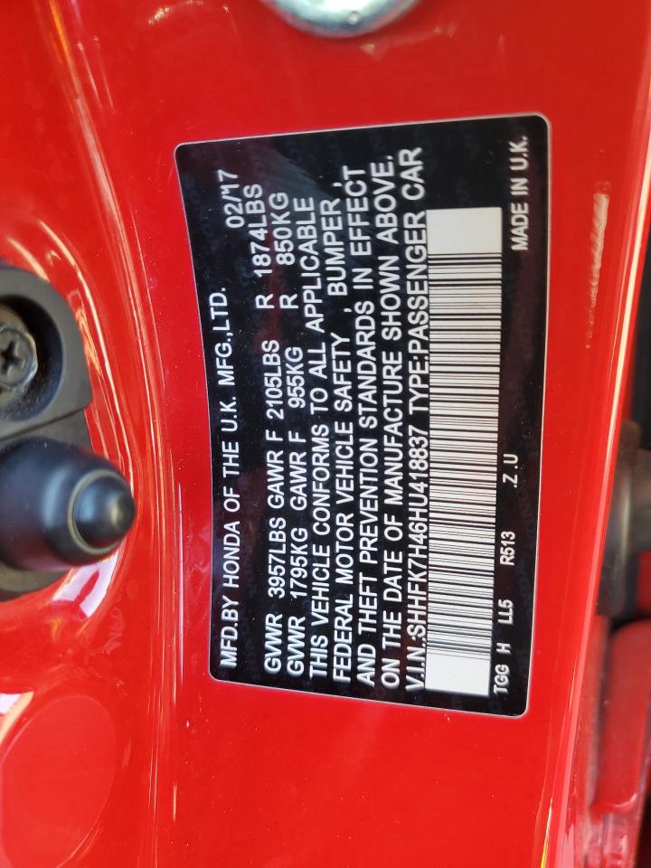 SHHFK7H46HU418837 2017 Honda Civic Sport