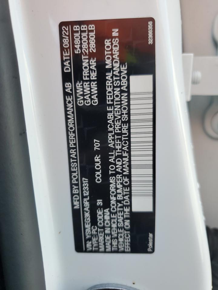 2023 Polestar 2 VIN: YSMEG3KA9PL123317 Lot: 66494624