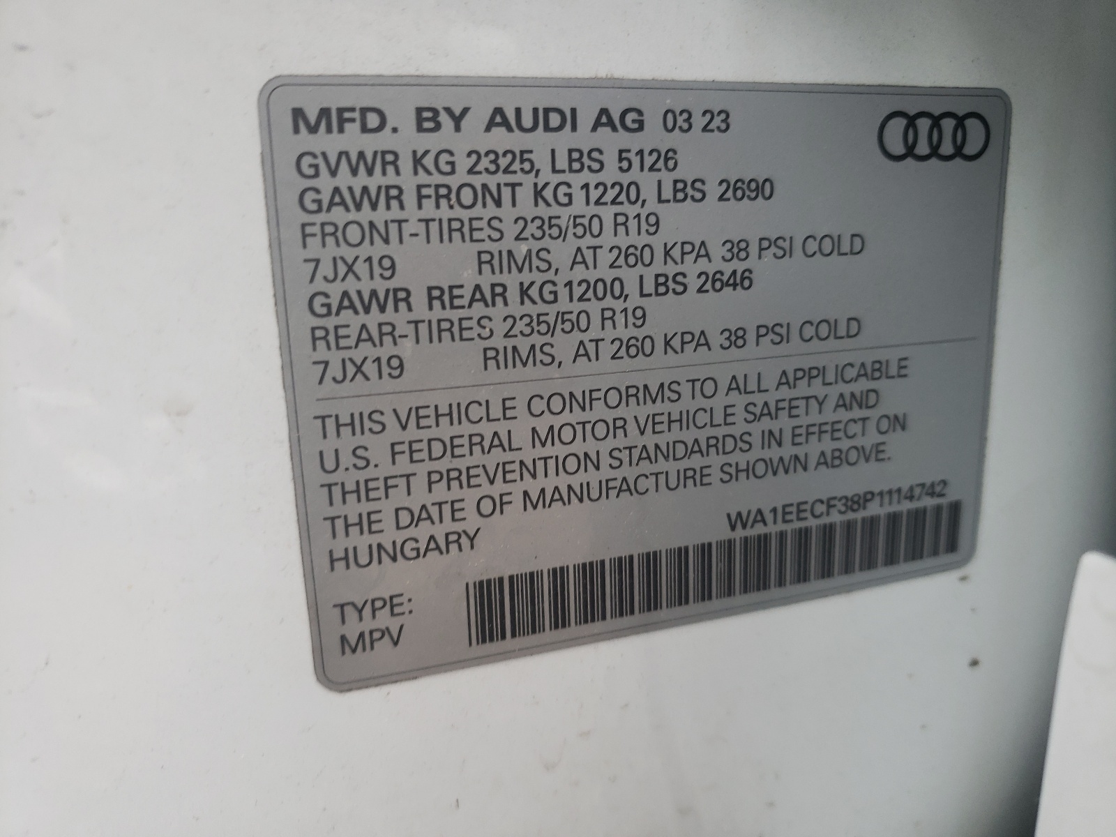 WA1EECF38P1114742 2023 Audi Q3 Premium Plus S Line 45