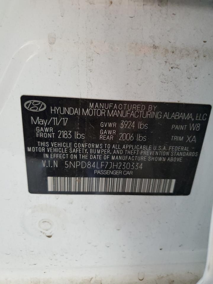 5NPD84LF7JH230334 2018 HYUNDAI ELANTRA - Image 12