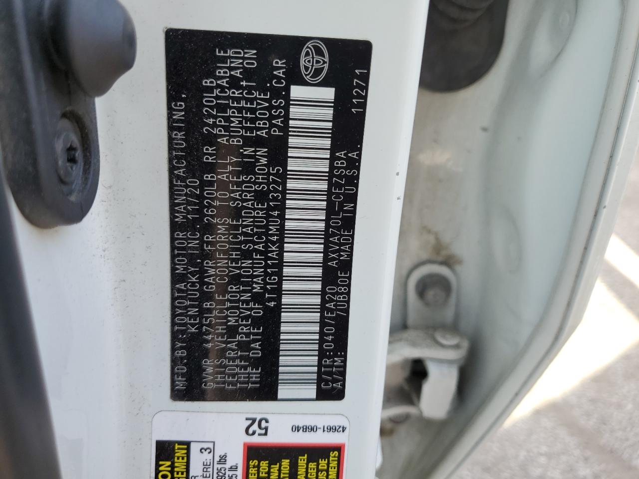 4T1G11AK4MU413275 2021 TOYOTA CAMRY - Image 15