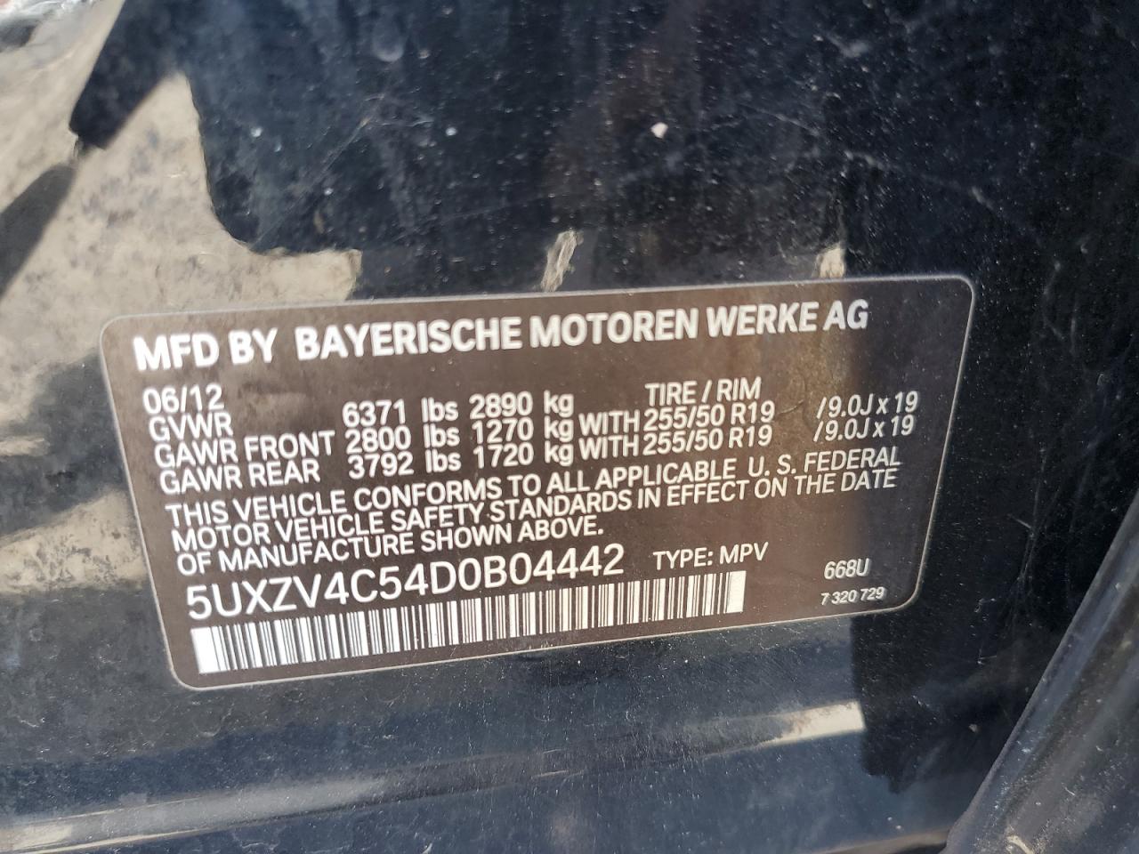 2013 BMW X5 xDrive35I VIN: 5UXZV4C54D0B04442 Lot: 67475044