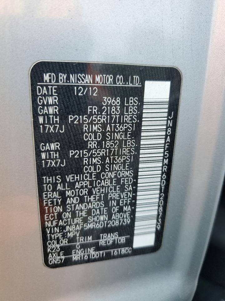 2013 Nissan Juke S VIN: JN8AF5MR6DT208739 Lot: 65193424