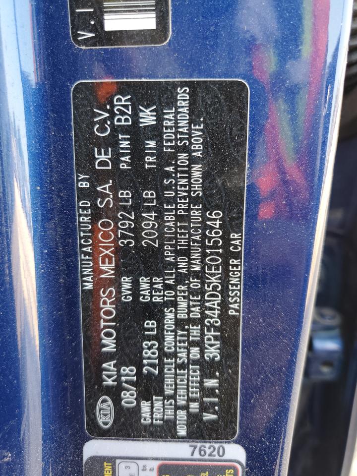 2019 Kia Forte Gt Line VIN: 3KPF34AD5KE015646 Lot: 66522754