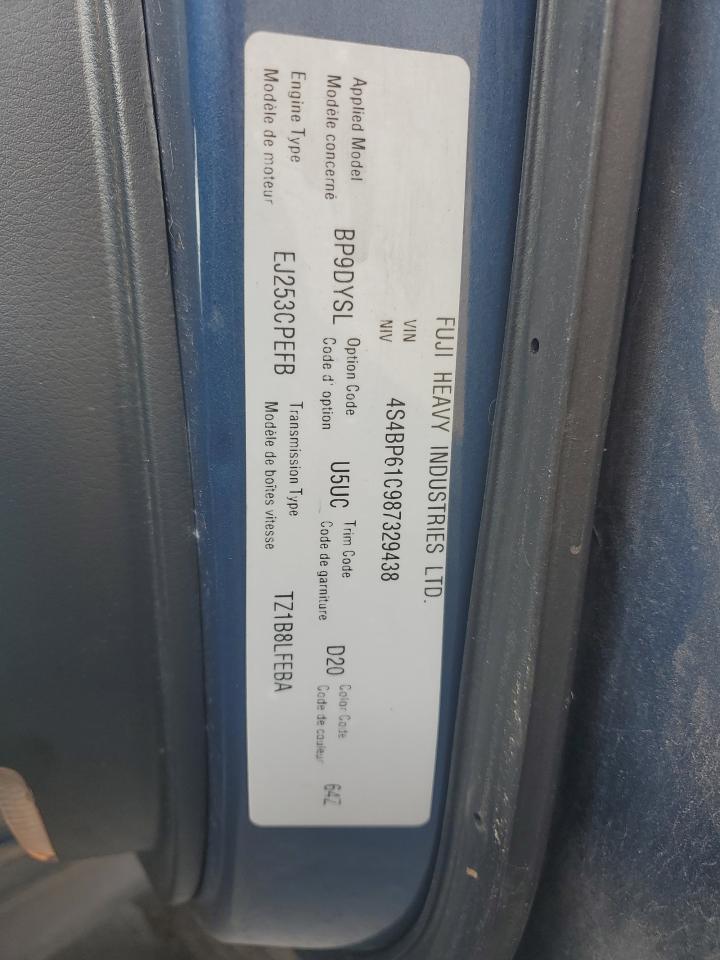 2008 Subaru Outback 2.5I VIN: 4S4BP61C987329438 Lot: 66853374