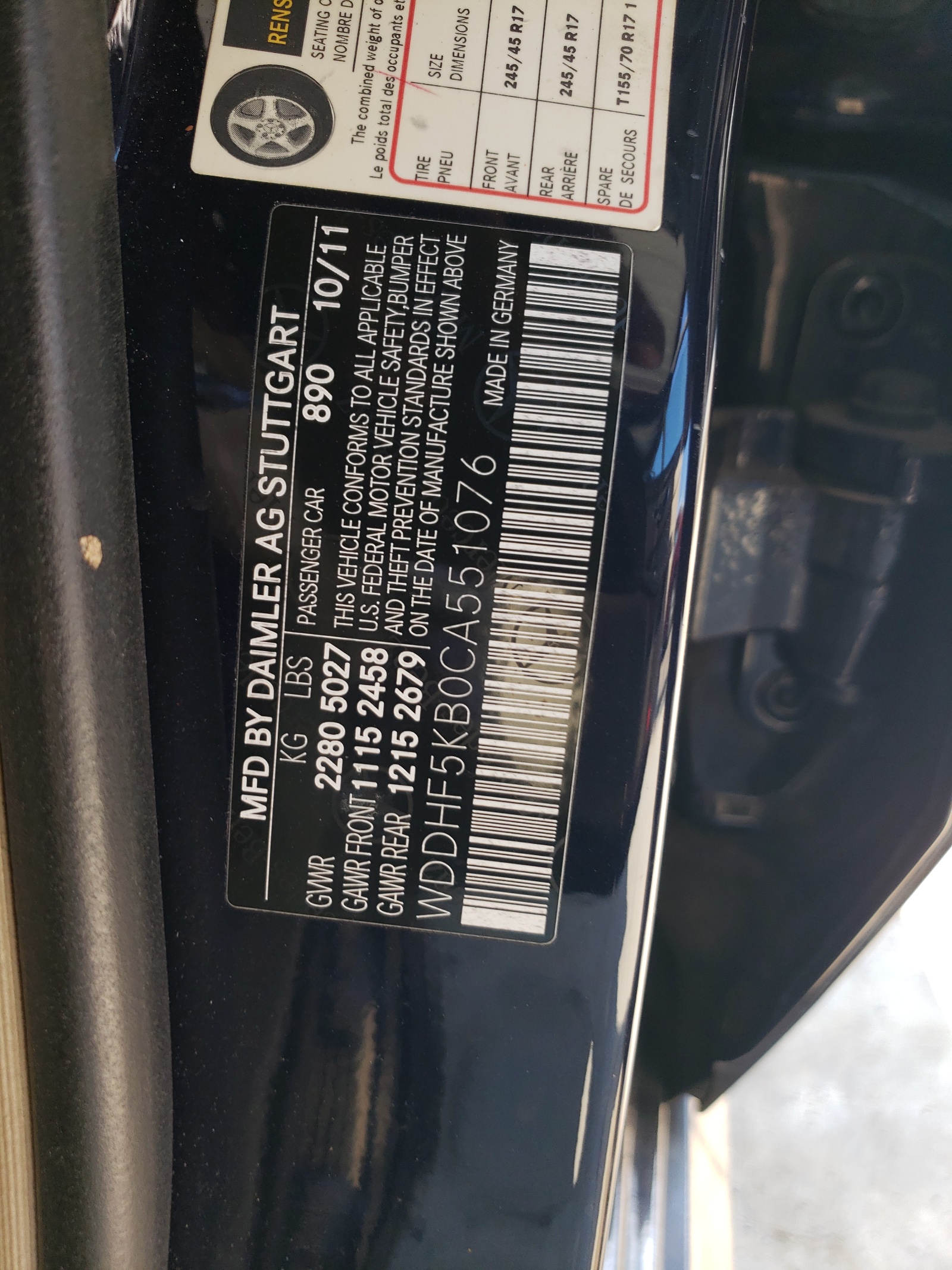 WDDHF5KB0CA551076 2012 Mercedes-Benz E 350