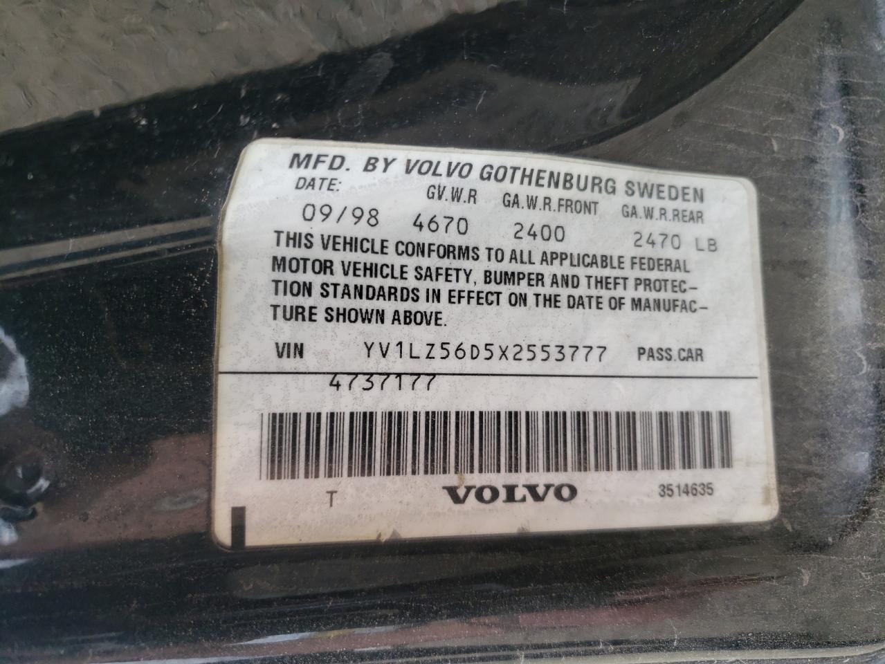 YV1LZ56D5X2553777 1999 Volvo V70 Xc