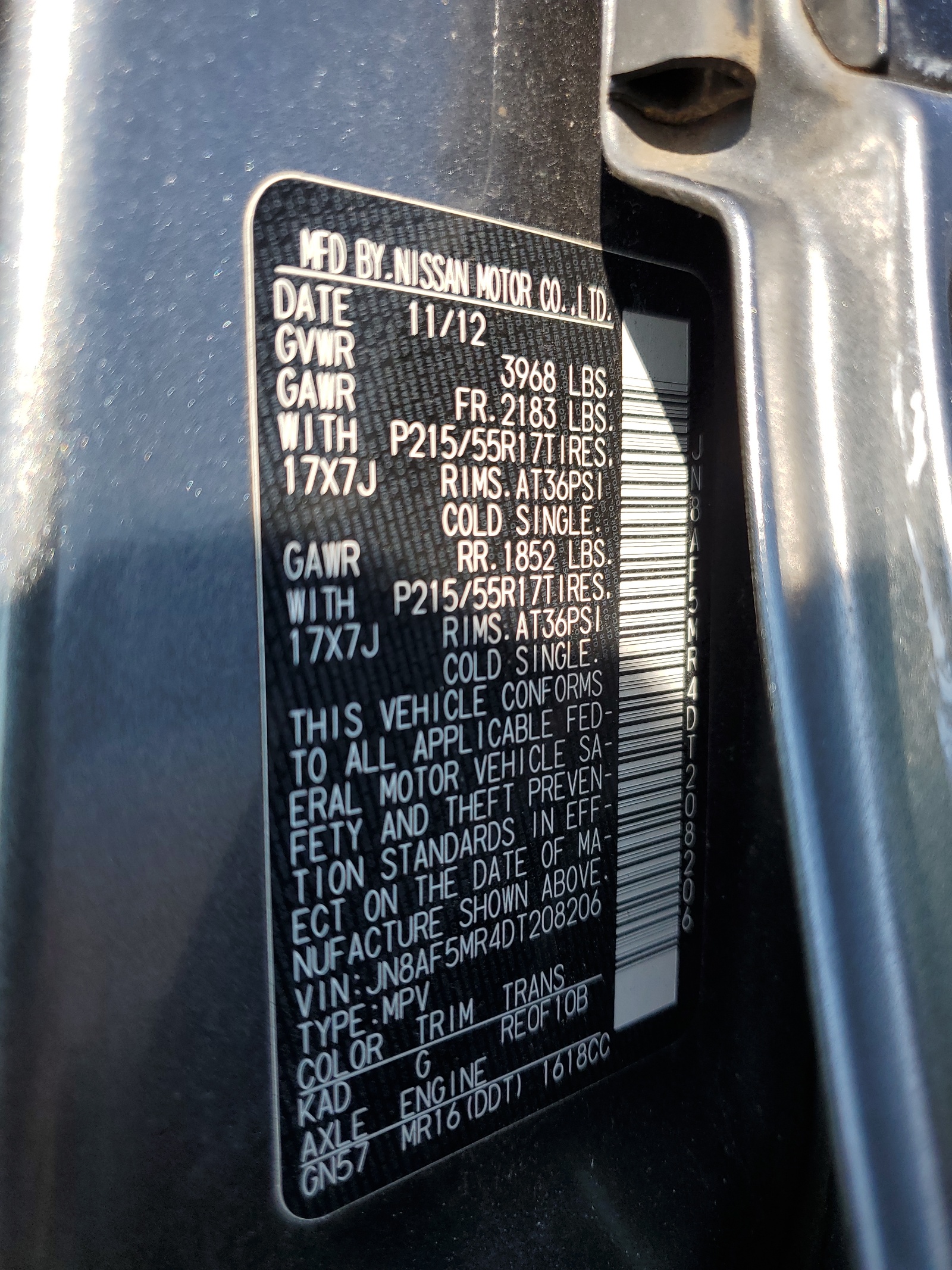 JN8AF5MR4DT208206 2013 Nissan Juke S