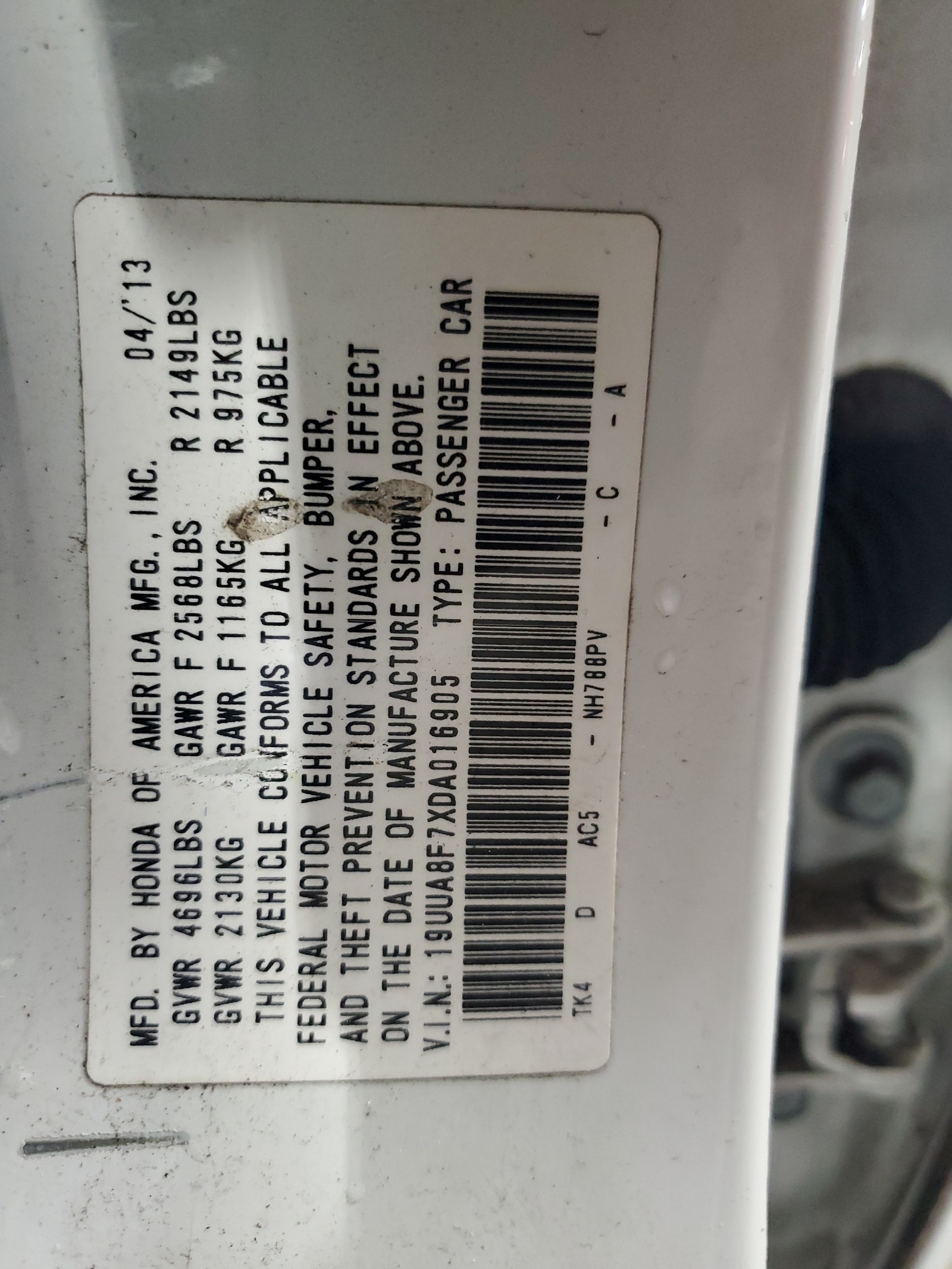 19UUA8F7XDA016905 2013 Acura Tl Advance