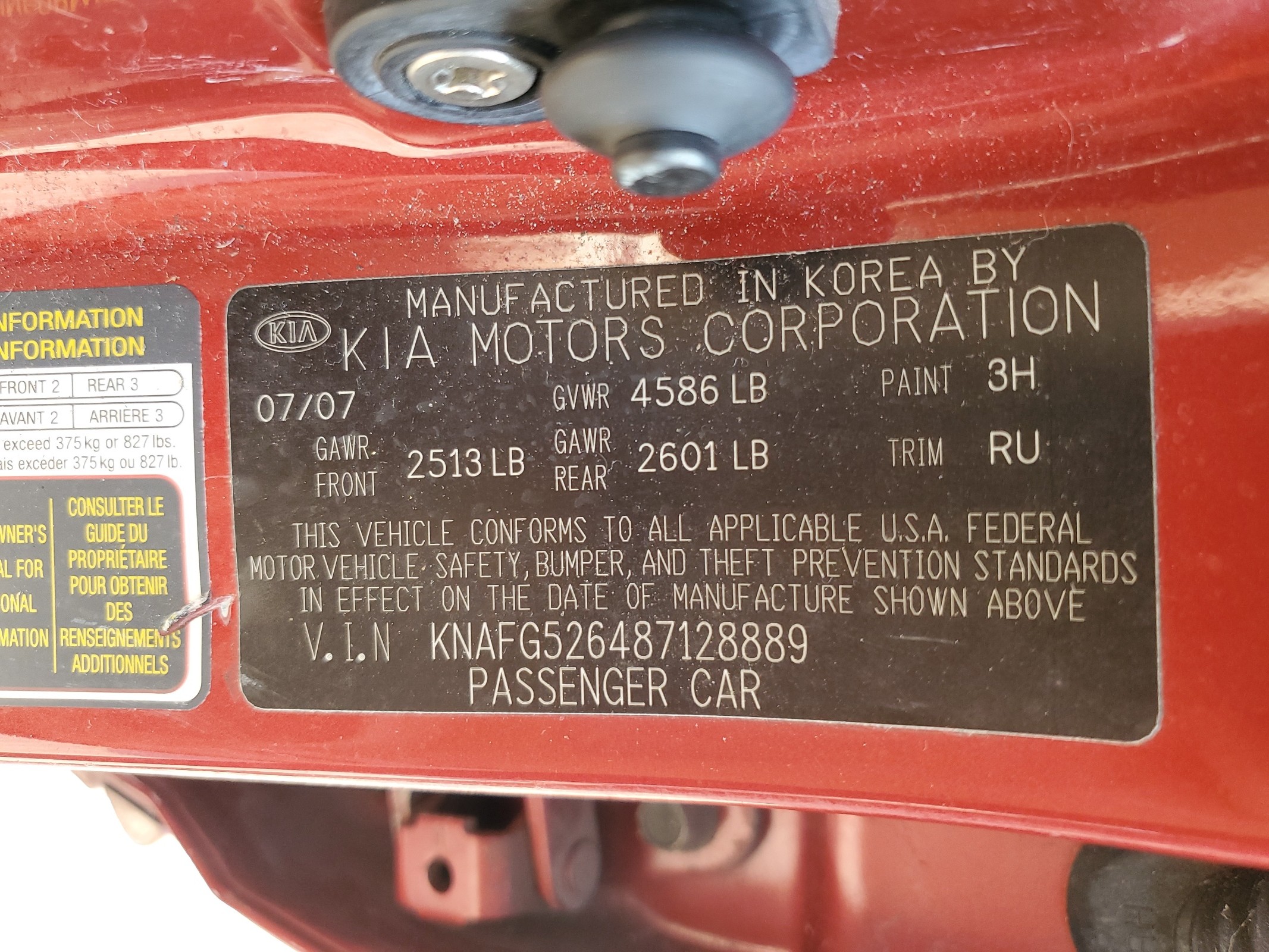 KNAFG526487128889 2008 Kia Rondo Lx