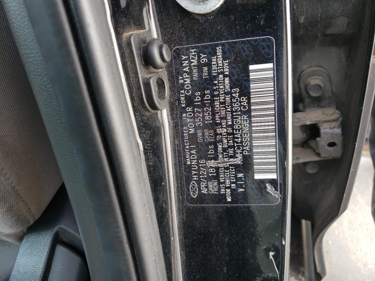 2016 Hyundai Accent Se VIN: KMHCT4AE8GU136543 Lot: 64429514