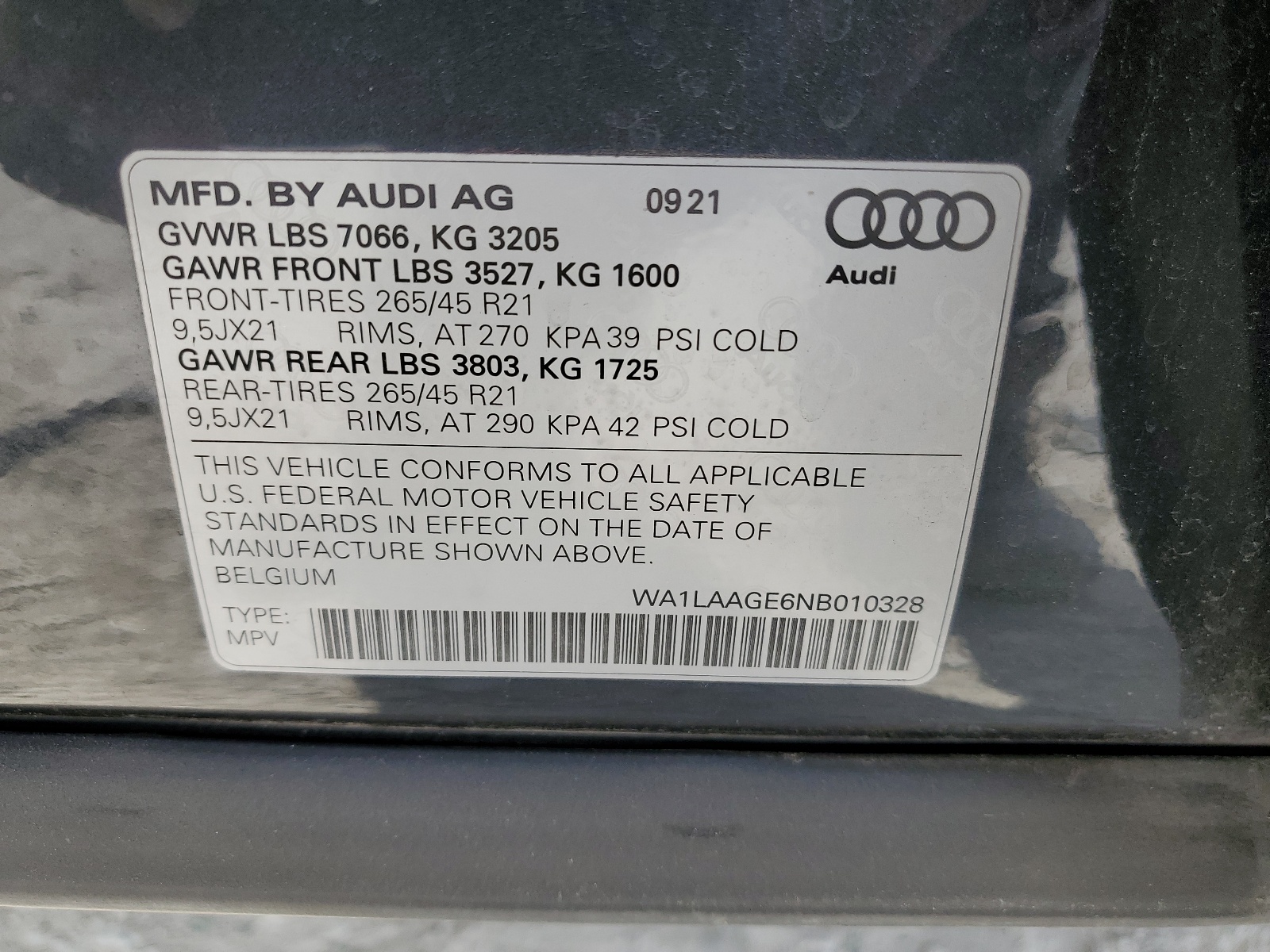 WA1LAAGE6NB010328 2022 Audi E-Tron Premium Plus