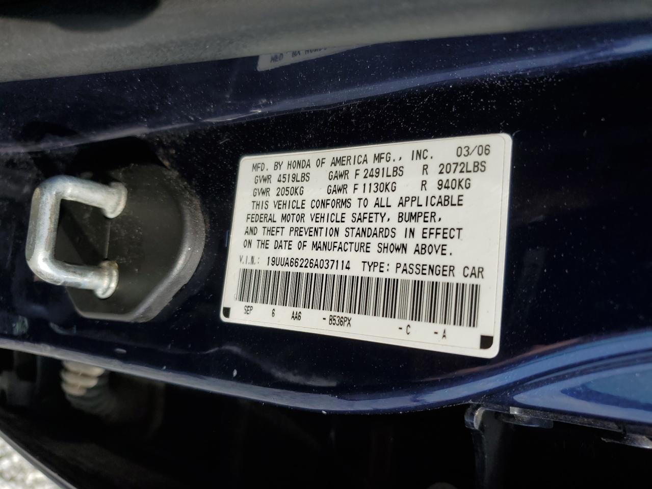 19UUA66226A037114 2006 Acura 3.2Tl