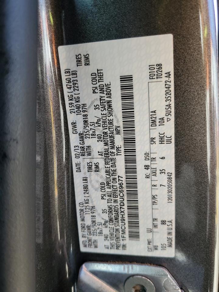 1FMCU9HX7DUC69677 2013 Ford Escape Sel