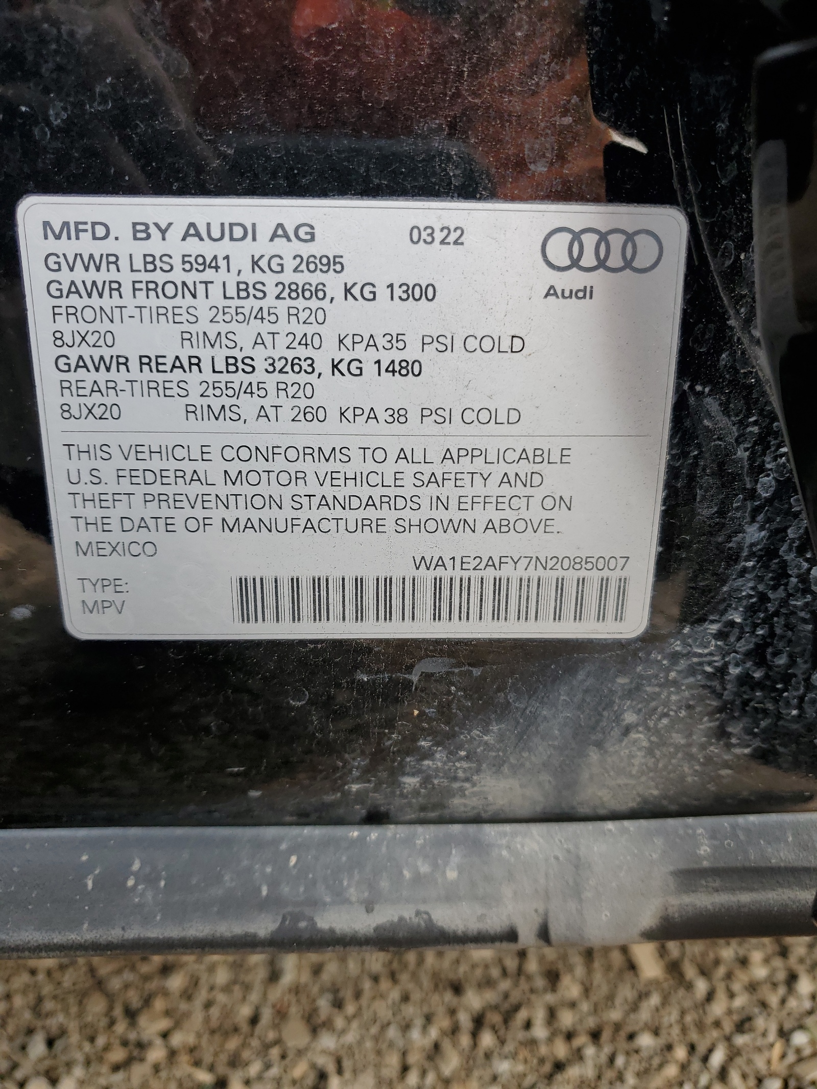 WA1E2AFY7N2085007 2022 Audi Q5 E Premium Plus 55