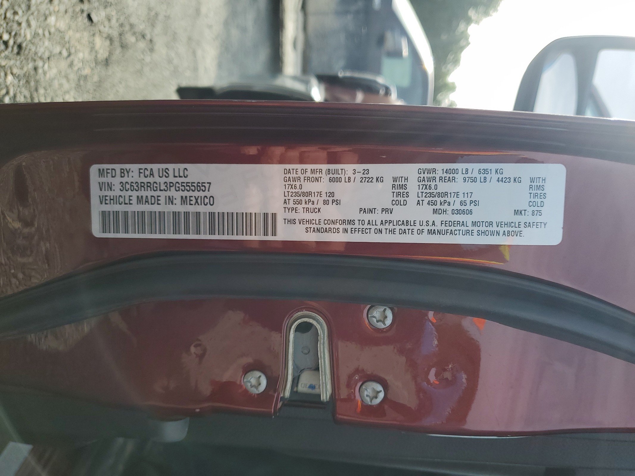 3C63RRGL3PG555657 2023 Ram 3500 Tradesman