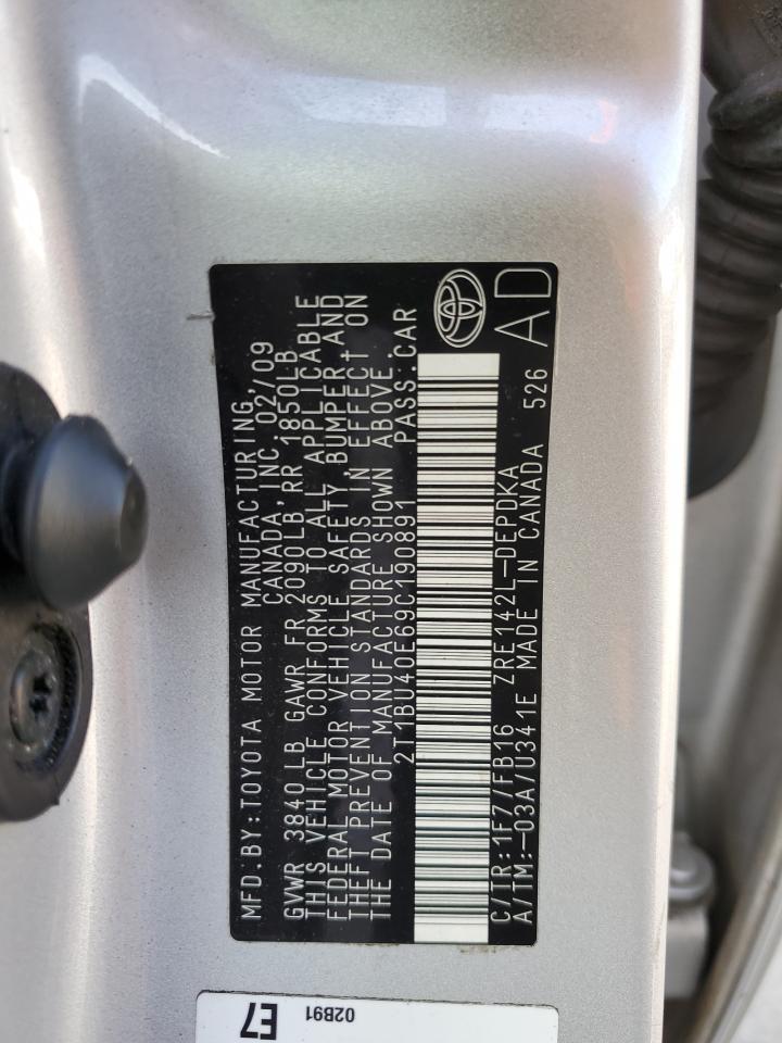 2T1BU40E69C190891 2009 Toyota Corolla Base