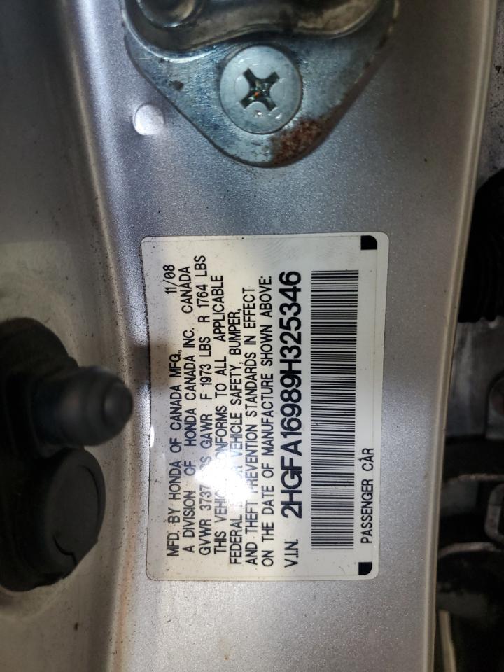 2HGFA16989H325346 2009 Honda Civic Exl