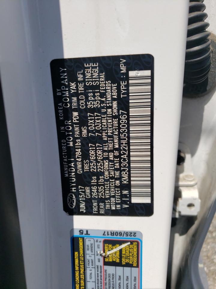 2017 Hyundai Tucson Limited VIN: KM8J3CA22HU530967 Lot: 65711694