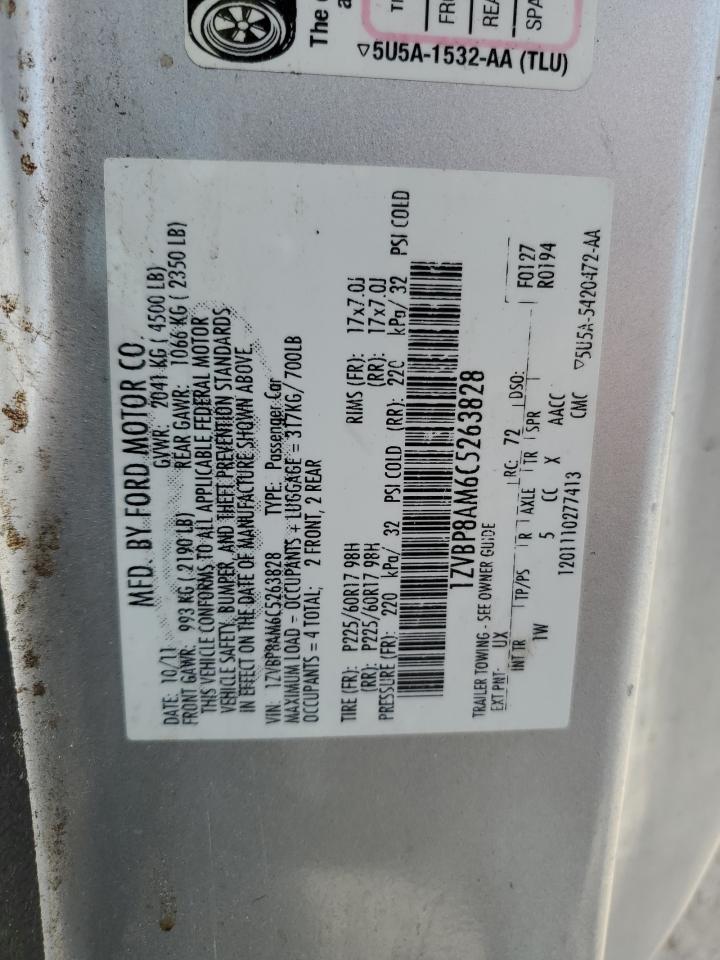 2012 Ford Mustang VIN: 1ZVBP8AM6C5263828 Lot: 69337344