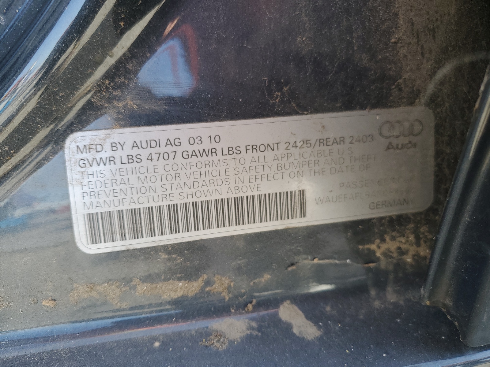 WAUEFAFL5AN058666 2010 Audi A4 Premium Plus