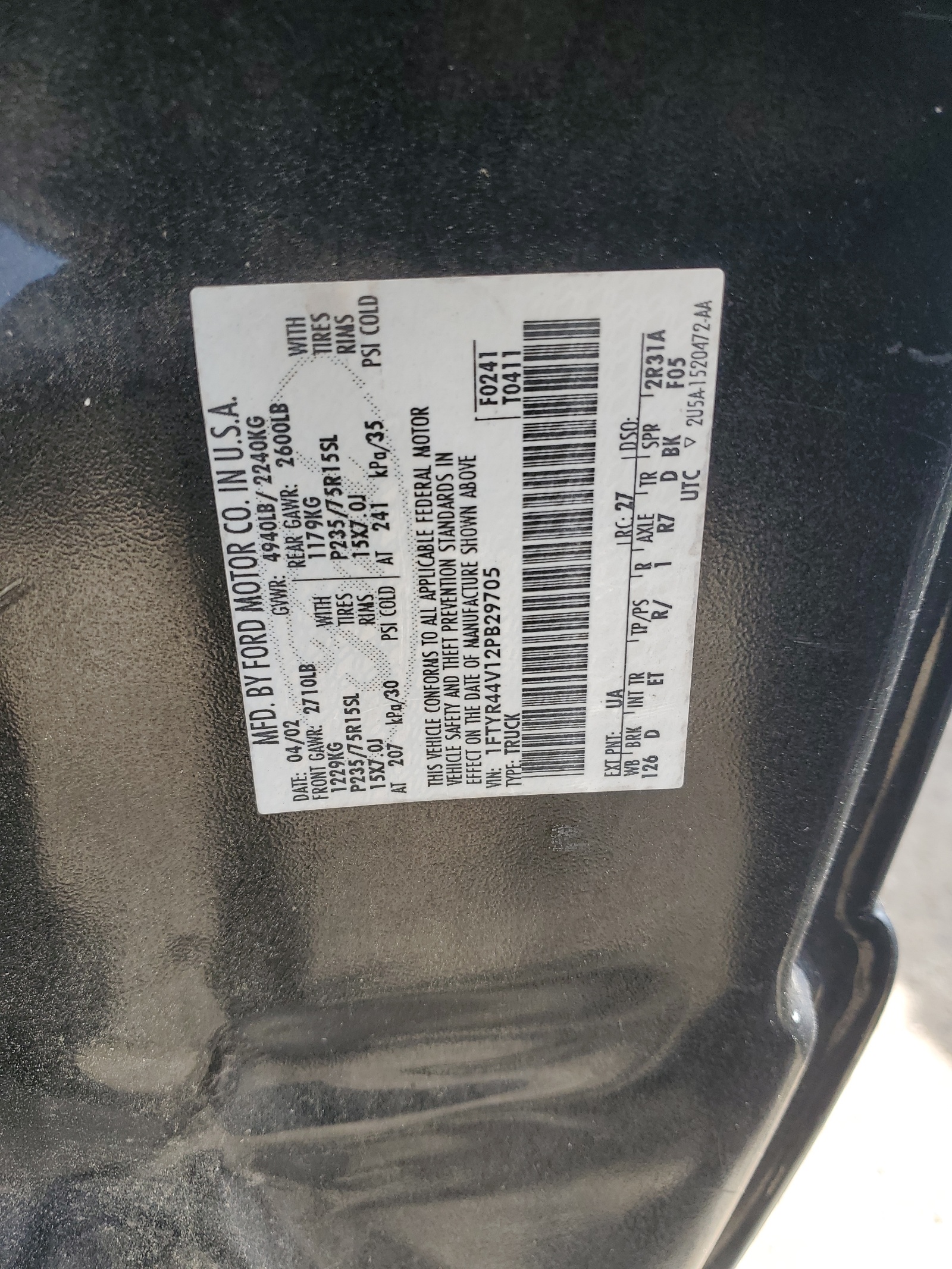 1FTYR44V12PB29705 2002 Ford Ranger Super Cab