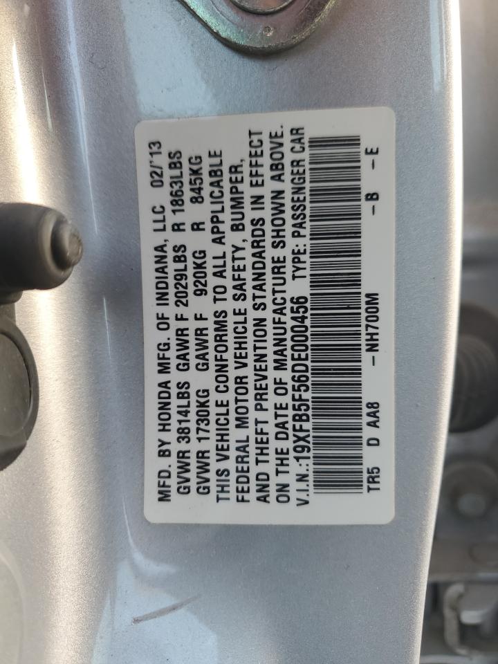 2013 Honda Civic Natural Gas VIN: 19XFB5F56DE000456 Lot: 68982194