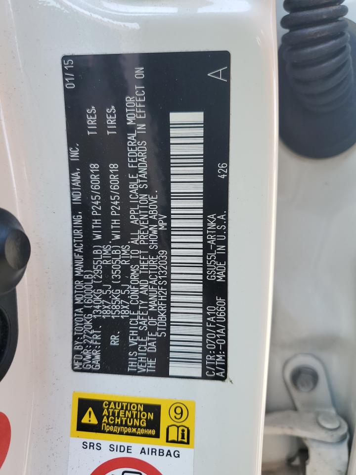 2015 Toyota Highlander Le VIN: 5TDBKRFH2FS132039 Lot: 68142214