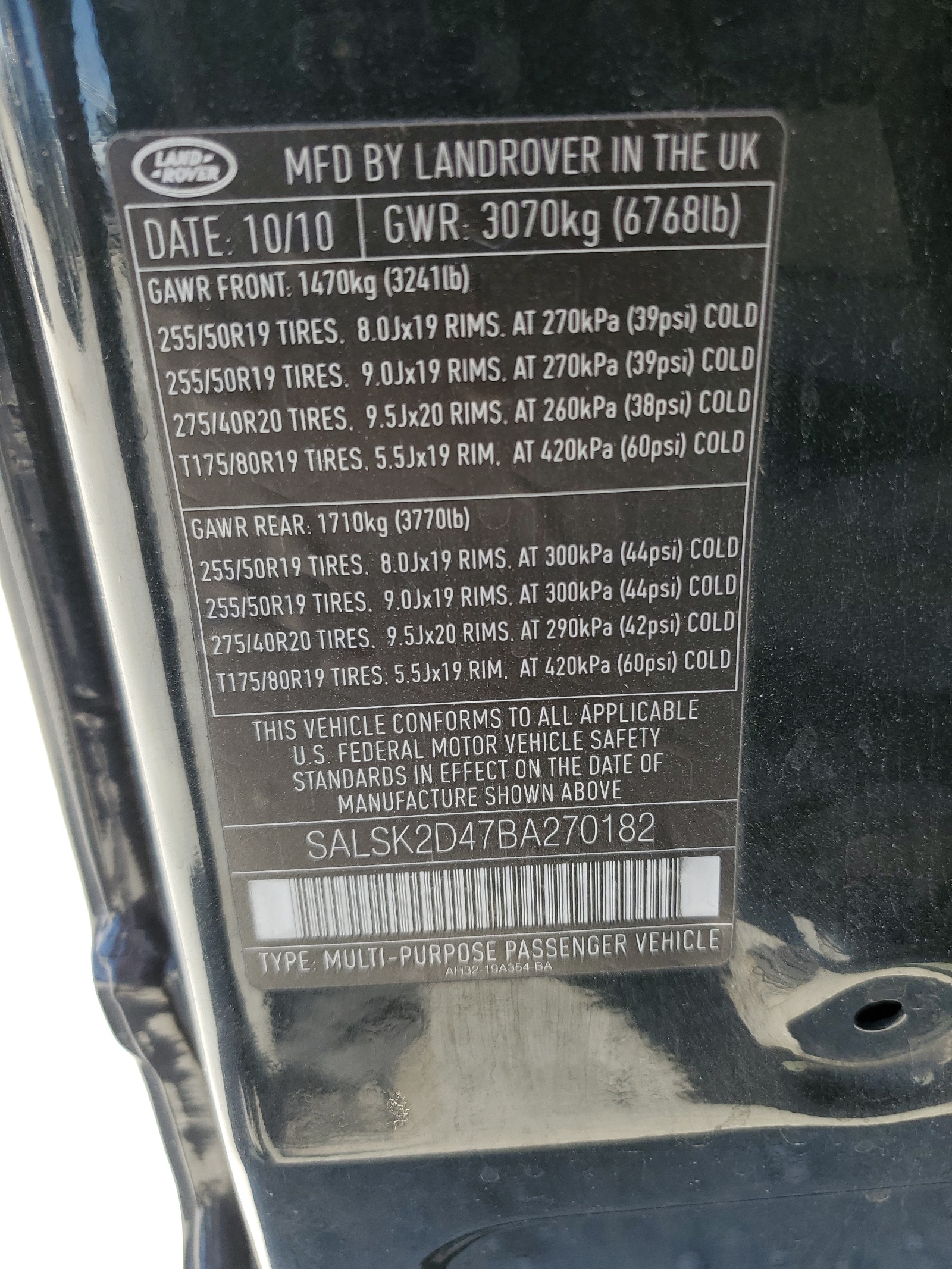 SALSK2D47BA270182 2011 Land Rover Range Rover Sport Lux