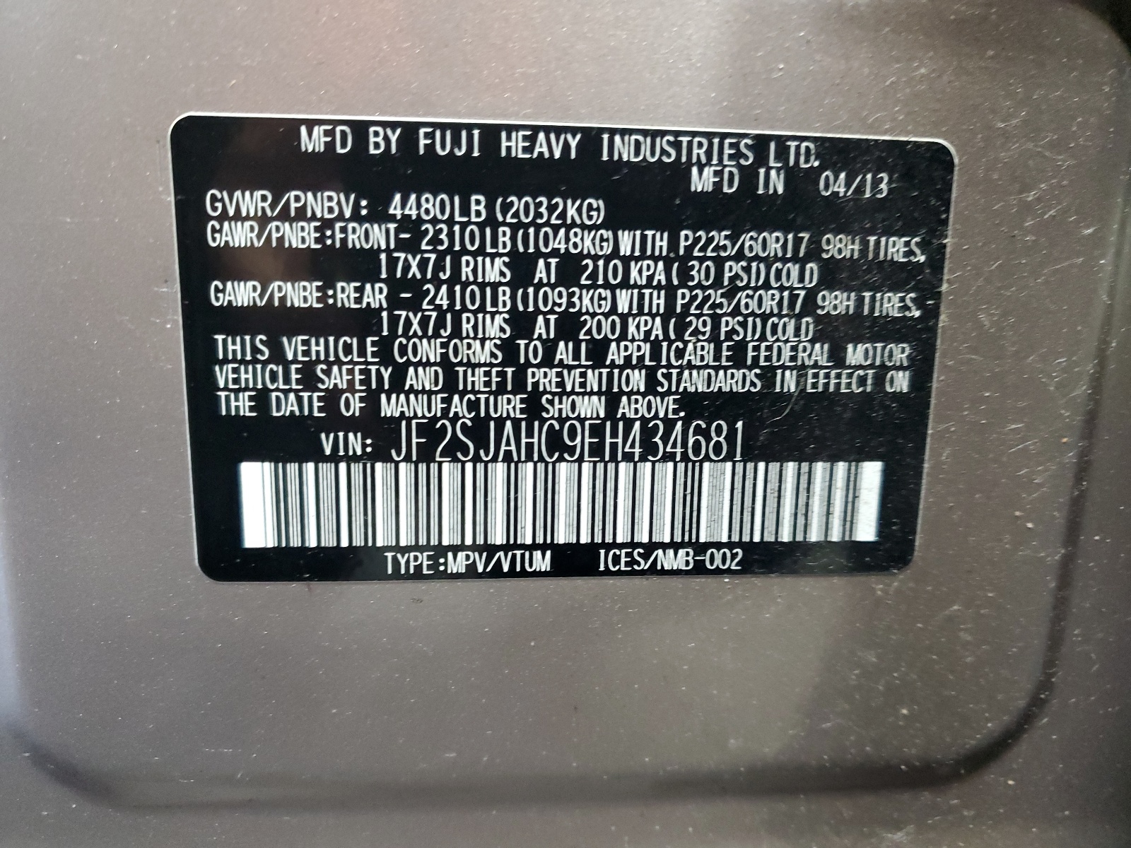 JF2SJAHC9EH434681 2014 Subaru Forester 2.5I Limited