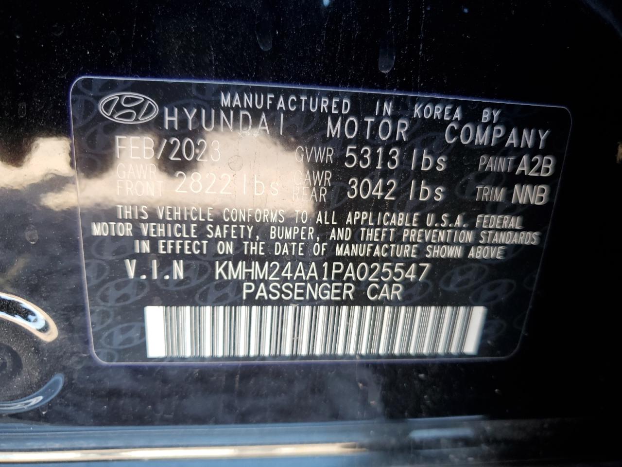 KMHM24AA1PA025547 2023 Hyundai Ioniq 6 Se