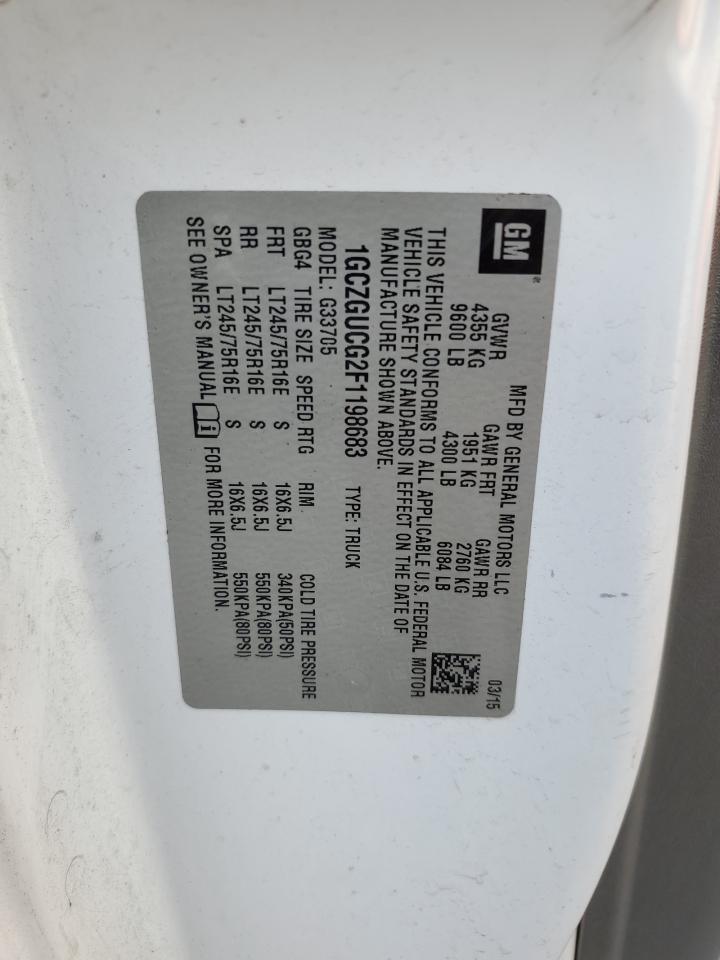 2015 Chevrolet Express G3500 VIN: 1GCZGUCG2F1198683 Lot: 67283124