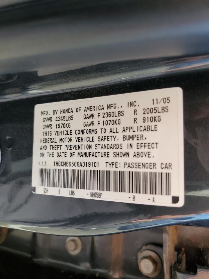 1HGCM66566A019101 2006 Honda Accord Ex