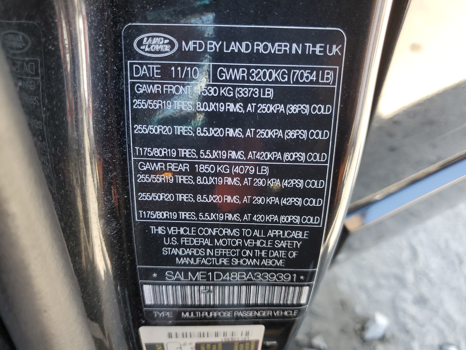 SALME1D48BA339391 2011 Land Rover Range Rover Hse