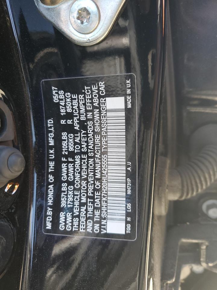 SHHFK7H20HU425555 2017 HONDA CIVIC - Image 12