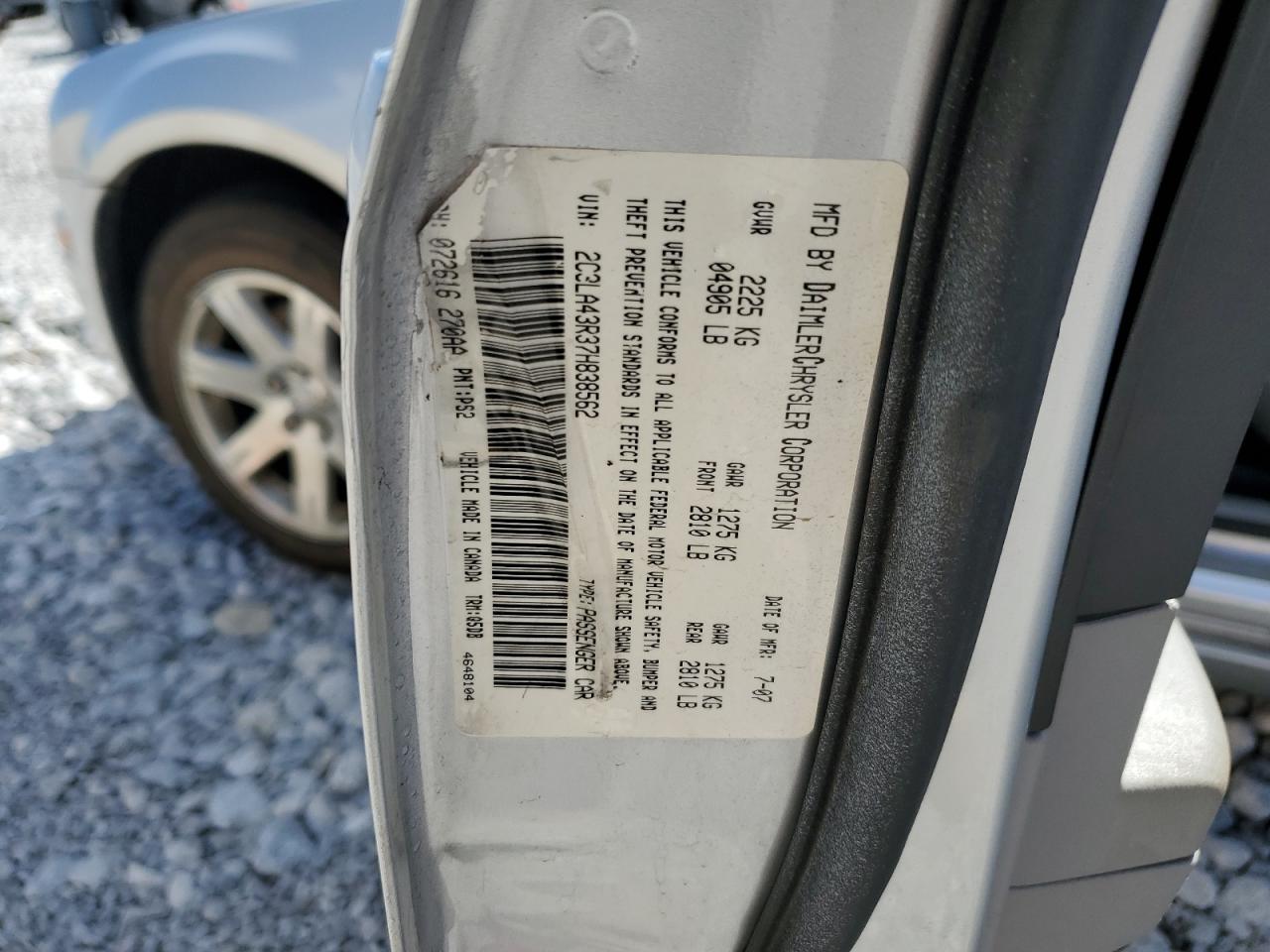 2007 Chrysler 300 VIN: 2C3LA43R37H838562 Lot: 66742204