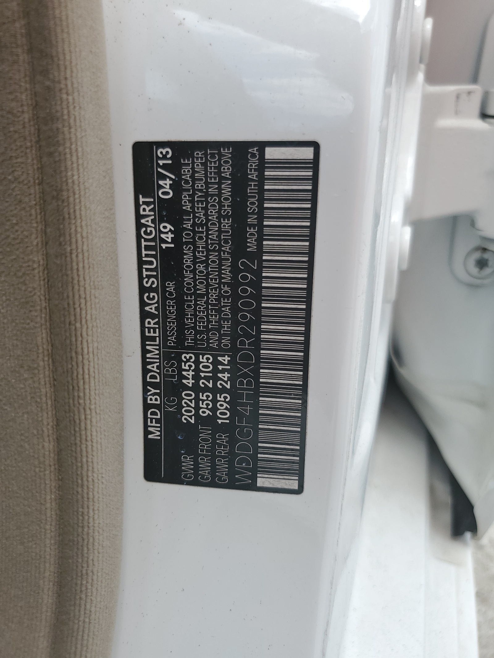 WDDGF4HBXDR290992 2013 Mercedes-Benz C 250