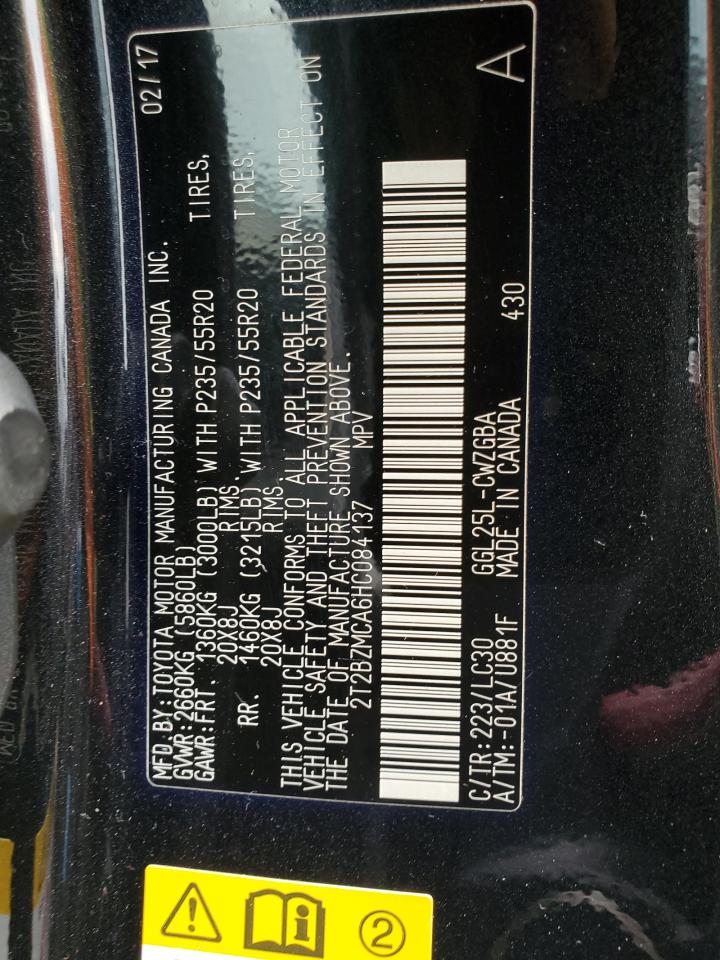 2017 Lexus Rx 350 Base VIN: 2T2BZMCA6HC084137 Lot: 67187684