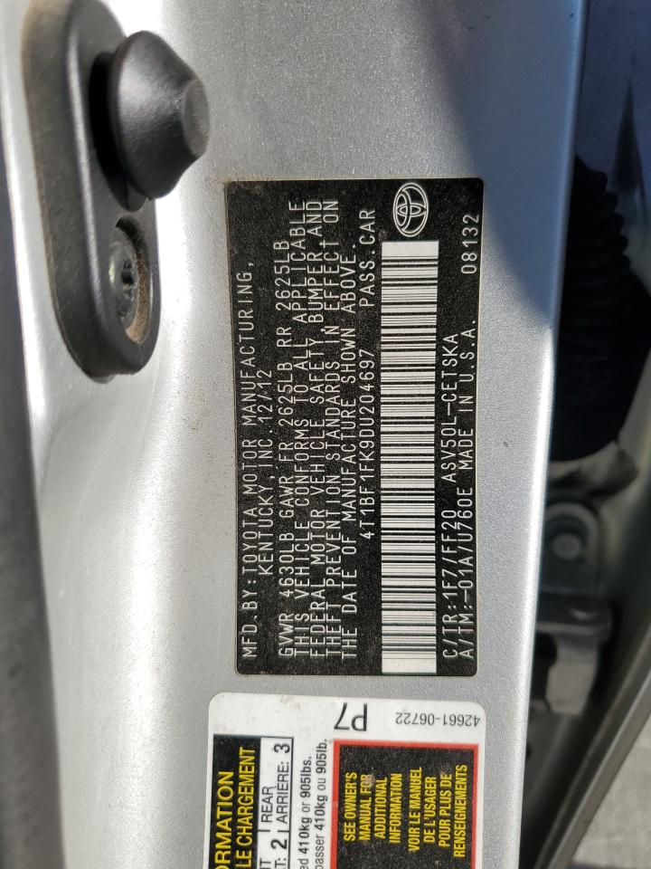 4T1BF1FK9DU204697 2013 Toyota Camry L