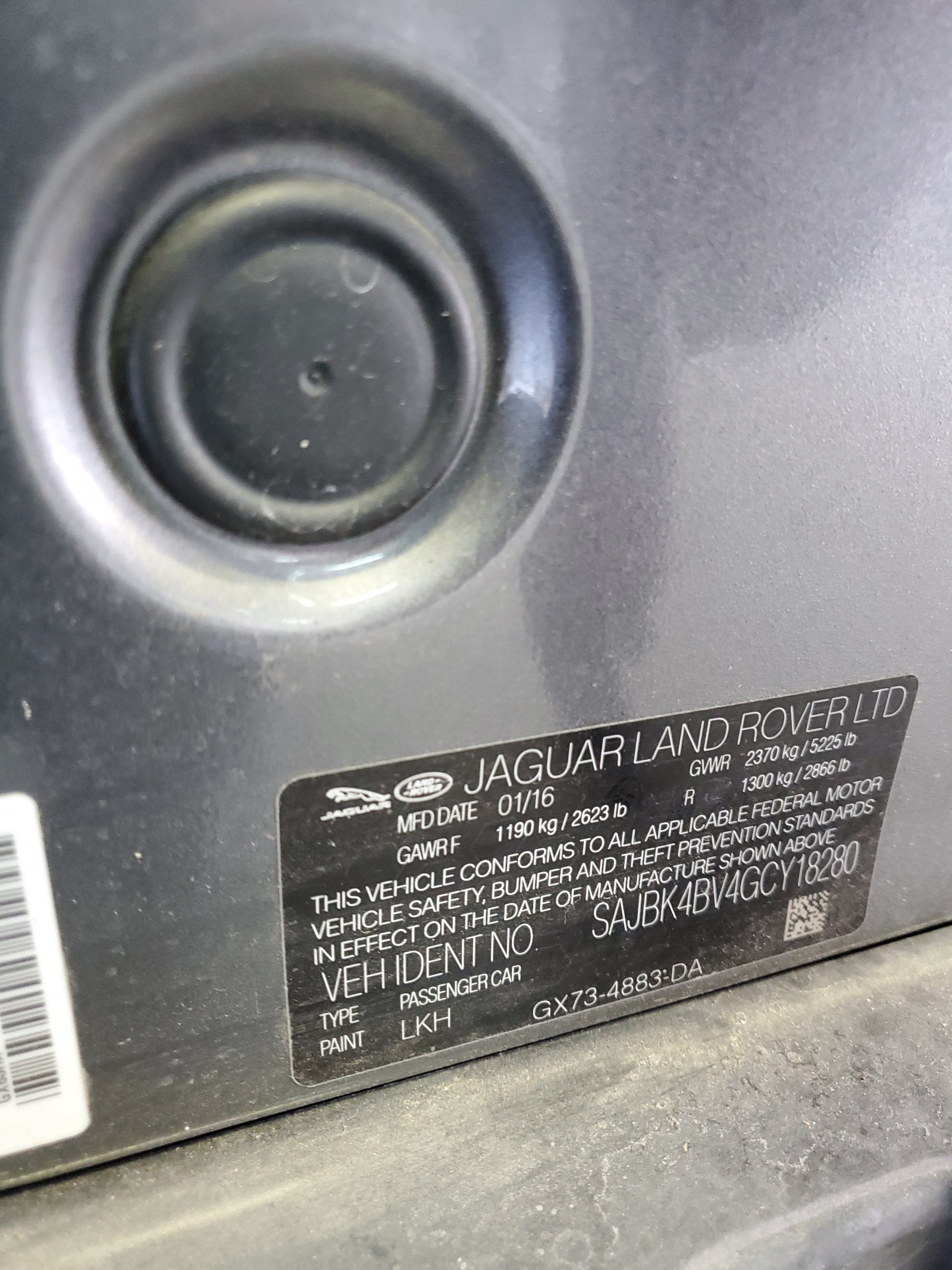 SAJBK4BV4GCY18280 2016 Jaguar Xf Prestige