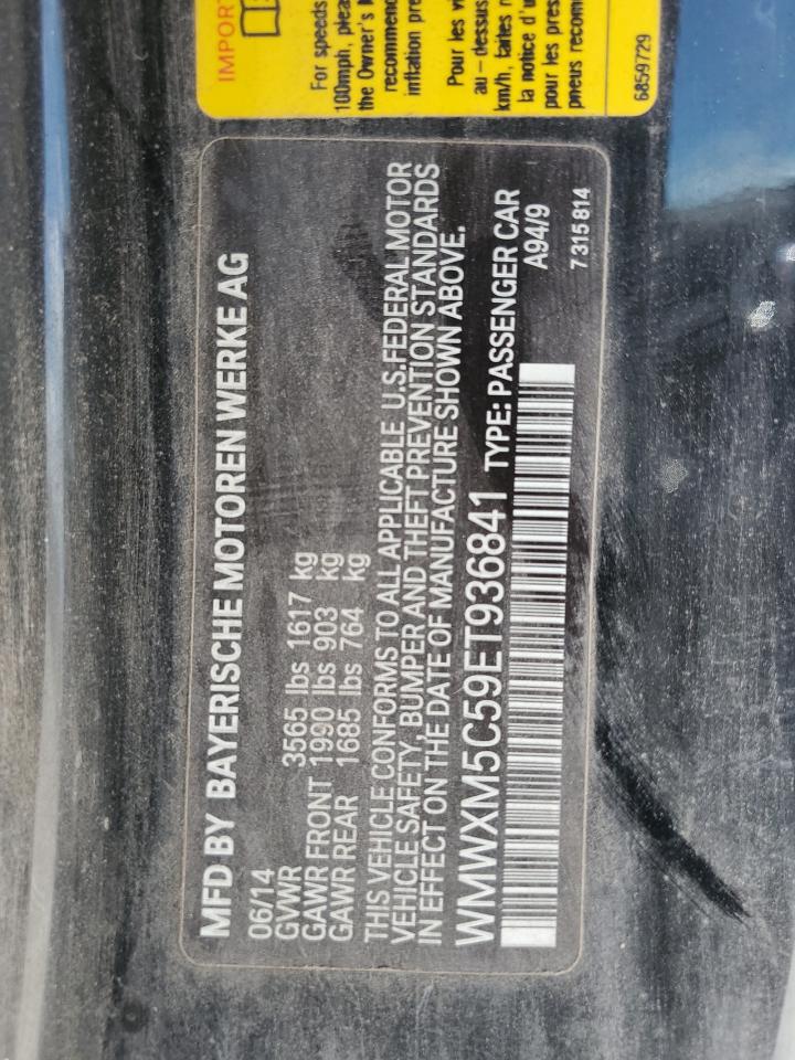 2014 Mini Cooper VIN: WMWXM5C59ET936841 Lot: 67698794